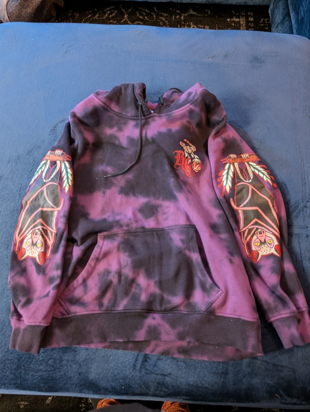 Blackcraft Cult Purple Tie Dye Bats Never Trust The Living Hoodie